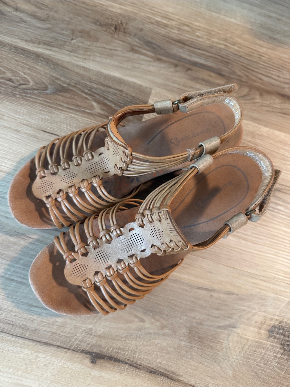 Women’s Tan Strappy Sandals - Comfort Footwear